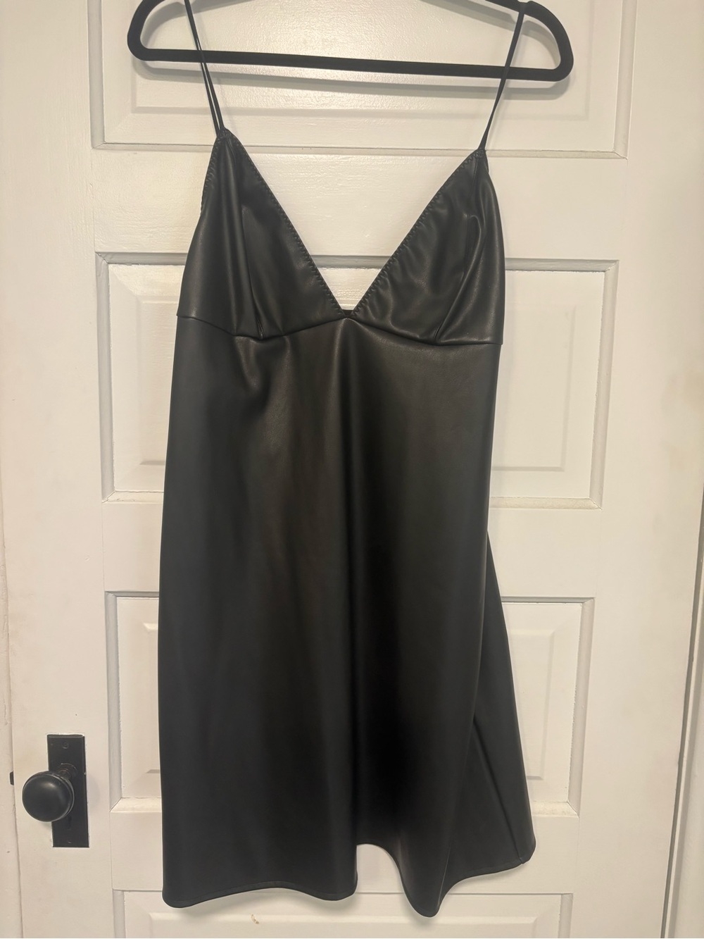 Victoria’s Secret- Black Faux Leather Slip Dress